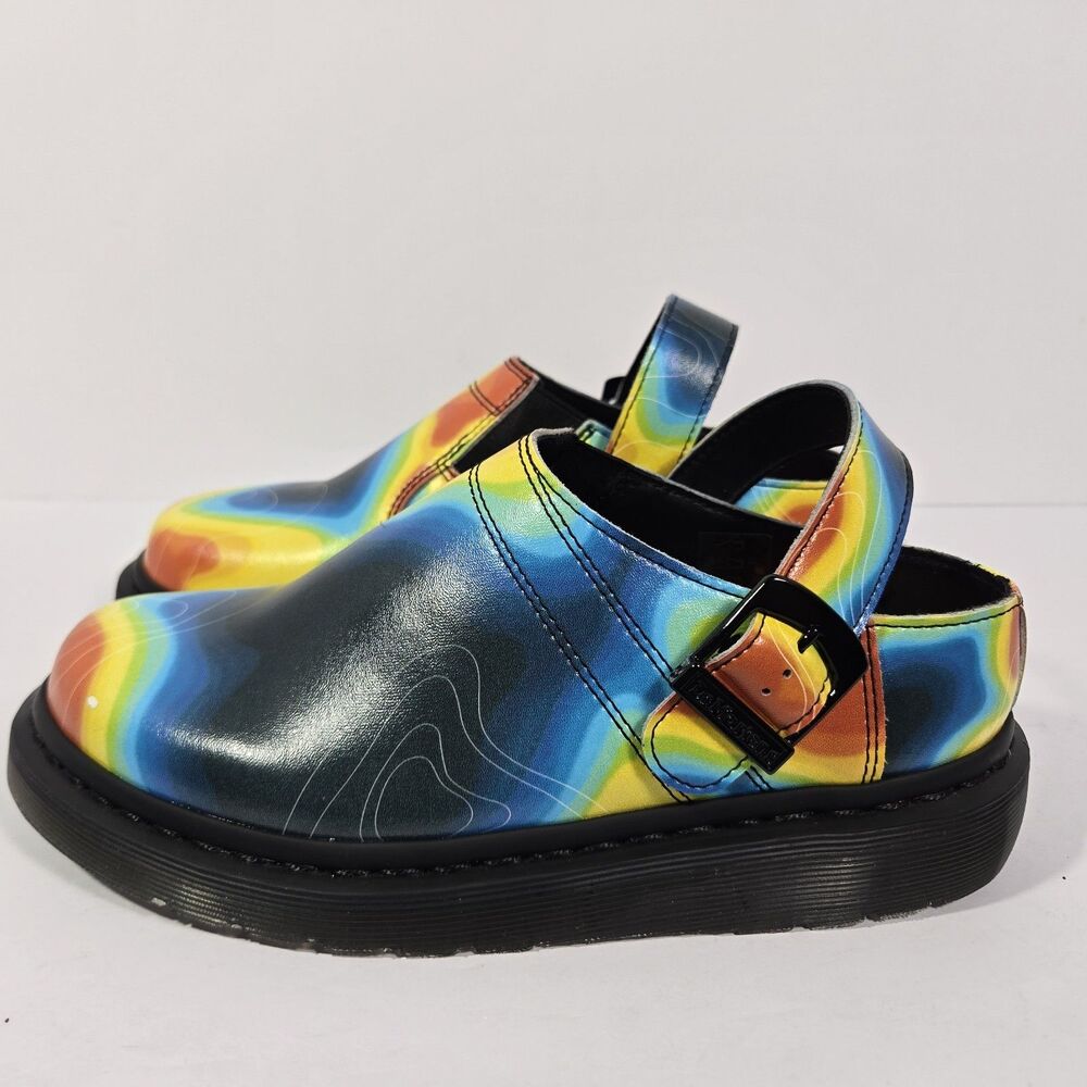 Dr Martens Isham Genix Nappa Reclaimed‎ Thermal Map Leather Slingback Mule M6/W7